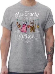 Shirtracer T-Shirt Mei Tracht is in da Wsch Mode fr Oktoberfest Herren Hellgrau/Grau/Hellblau/Rosa/Silber