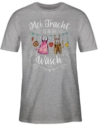Shirtracer T-Shirt Mei Tracht is in da Wsch Mode fr Oktoberfest Herren Hellgrau/Grau/Hellblau/Rosa/Silber