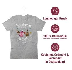 Shirtracer T-Shirt Mei Tracht is in da Wsch Mode fr Oktoberfest Herren Hellgrau/Grau/Hellblau/Rosa/Silber