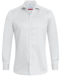 GREIFF Langarmhemd PREMIUM Corporate Hemd Grau/Weiß/Dunkelrot/Creme