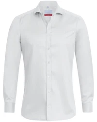 GREIFF Langarmhemd PREMIUM Corporate Hemd Grau/Weiß/Dunkelrot/Creme