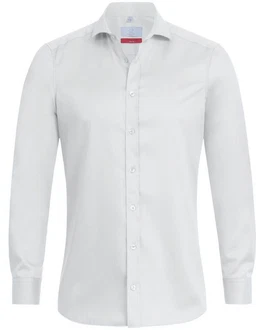 GREIFF Langarmhemd PREMIUM Corporate Hemd Grau/Weiß/Dunkelrot/Creme