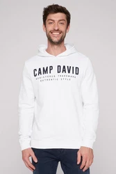 CAMP DAVID Kapuzensweatshirt Creme/Weiß/Orange/Gelb/Grau
