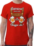 Shirtracer T-Shirt Trachten Outfit Lausbub Mode für Oktoberfest Herren Rot/Dunkelrot/Grau/Braun