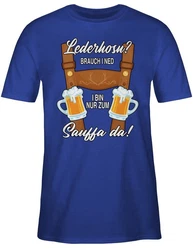 Shirtracer T-Shirt Trachten Outfit Lausbub Mode für Oktoberfest Herren Blau/Dunkelblau