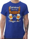 Shirtracer T-Shirt Trachten Outfit Lausbub Mode für Oktoberfest Herren Blau/Dunkelblau