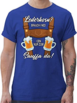 Shirtracer T-Shirt Trachten Outfit Lausbub Mode für Oktoberfest Herren Blau/Dunkelblau