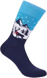 BRUBAKER Socken Lustige Herren Weihnachtssocken Winterlandschaft Rentier Bunt