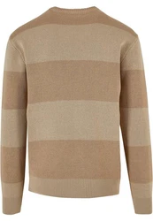 URBAN CLASSICS Rundhalspullover Urban Classics Herren Heavy Oversized Striped Sweatshirt Braun/Beige