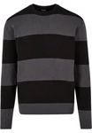 URBAN CLASSICS Rundhalspullover Urban Classics Herren Heavy Oversized Striped Sweatshirt Dunkelgrau/Schwarz/Dunkelblau/Grau