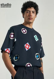 T-Shirt Studio Kurzarm Rundhals Druck