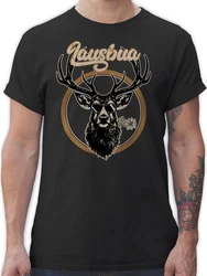Shirtracer T-Shirt Lausbua Hirschgeweih Mode Oktoberfest Herren Schwarz/Dunkelblau/Grün/Braun/Dunkelbraun/Türkis/Rot