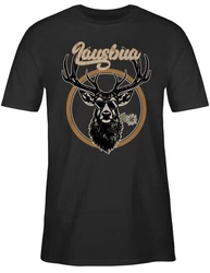 Shirtracer T-Shirt Lausbua Hirschgeweih Mode Oktoberfest Herren Schwarz/Dunkelblau/Grün/Braun/Dunkelbraun/Türkis/Rot