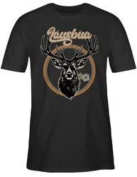Shirtracer T-Shirt Lausbua Hirschgeweih Mode Oktoberfest Herren Schwarz/Dunkelblau/Grün/Braun/Dunkelbraun/Türkis/Rot