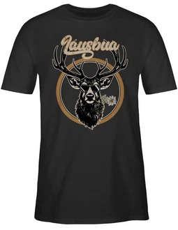 Shirtracer T-Shirt Lausbua Hirschgeweih Mode Oktoberfest Herren Schwarz/Dunkelblau/Grün/Braun/Dunkelbraun/Türkis/Rot