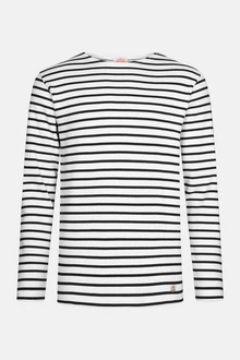 Armor Lux Langarmshirt Houat Weiß/Schwarz/Dunkelblau/Creme/Rot