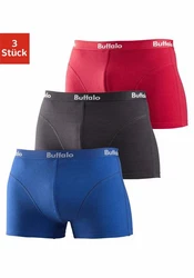 Buffalo Boxer mit Overlock-Nähten vorn rot/royalblau/anthrazit