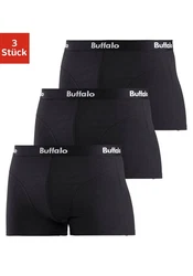 Buffalo Boxer mit Overlock-Nähten vorn schwarz/schwarz/schwarz