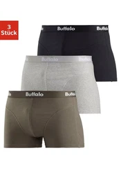 Buffalo Boxer mit Overlock-Nähten vorn olivgrn/grau/meliert/schwarz