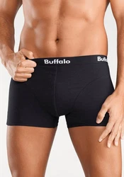 Buffalo Boxer mit Overlock-Nähten vorn olivgrn/grau/meliert/schwarz