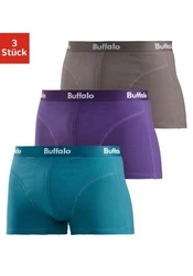 Buffalo Boxer mit Overlock-Nähten vorn lila/petrol/grau