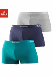 Buffalo Hipster Boxershorts Herren navy/trkis/grau/meliert