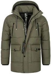 Indicode Winterjacke INWess Dunkelgrün/Khaki/Beige