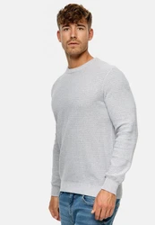 Indicode Strickpullover INLourdes Grau/Weiß