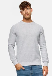 Indicode Strickpullover INLourdes Grau/Weiß