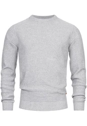 Indicode Strickpullover INLourdes Grau/Weiß