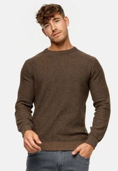 Indicode Strickpullover INLourdes Braun/Khaki/Dunkelgrün/Dunkelbraun