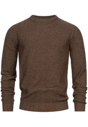 Indicode Strickpullover INLourdes Braun/Khaki/Dunkelgrün/Dunkelbraun