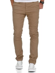 REPUBLIX Herren Regular Slim Stretch Chino Hose Fit R7009 Khaki/Braun/Beige