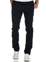 REPUBLIX Herren Regular Slim Stretch Chino Hose Fit R7009 Dunkelblau/Blau