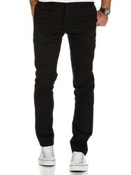 REPUBLIX Herren Regular Slim Stretch Chino Hose Fit R7009 Schwarz/Khaki