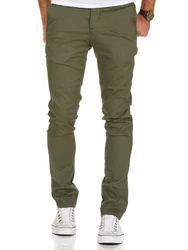 REPUBLIX Herren Regular Slim Stretch Chino Hose Fit R7009 Khaki/Dunkelgrün