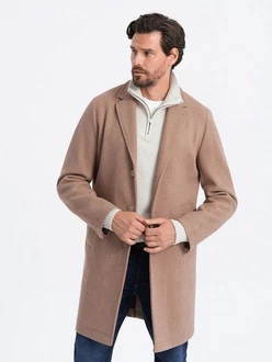 OMBRE Kurzmantel Leichter einreihiger Herrenmantel (OM-COWC-0104) beige (V7 OM-COWC-0104 XXL)