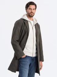 OMBRE Kurzmantel Leichter einreihiger Herrenmantel (OM-COWC-0104) graphit/khaki (OM-COWC-0104)