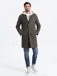 OMBRE Kurzmantel Leichter einreihiger Herrenmantel (OM-COWC-0104) graphit/khaki (OM-COWC-0104)