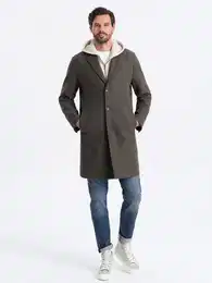 Kurzmantel Leichter einreihiger Herrenmantel - graphit-khaki V6 OM-COWC-0104 XL