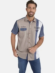 Jan Vanderstorm Kurzarmhemd BODVAR +Fit Kollektion Blau/Beige/Grau/Hellblau/Khaki