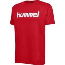 T-Shirt Logo T-Shirt Sport Kurzarm Rundhals Shirt aus Baumwolle HMLGO 5125 in Rot