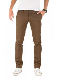 WOTEGA Chinohose Herren Slim Fit Khaki