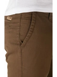 WOTEGA Chinohose Herren Slim Fit Khaki