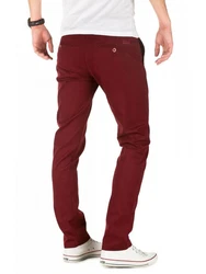 WOTEGA Chinohose Herren Slim Fit Dunkelrot/Bordeaux/Rot