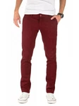 WOTEGA Chinohose Herren Slim Fit Dunkelrot/Bordeaux/Rot
