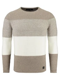Strickpullover Jogi fr Herren kontrast Look gestreift MST00087