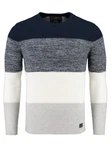 Key Largo Rundhalspullover MST JOGI navy/rauchblau/blaumeliert/wei