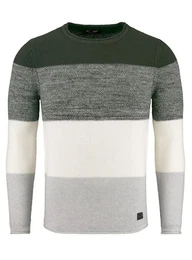 Strickpullover Jogi fr Herren kontrast Look gestreift MST00087
