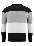 Key Largo Rundhalspullover MST JOGI Grau/Schwarz